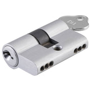 Euro Cylinder Key/Key 3 Pin Brushed Chrome, Satin Chrome