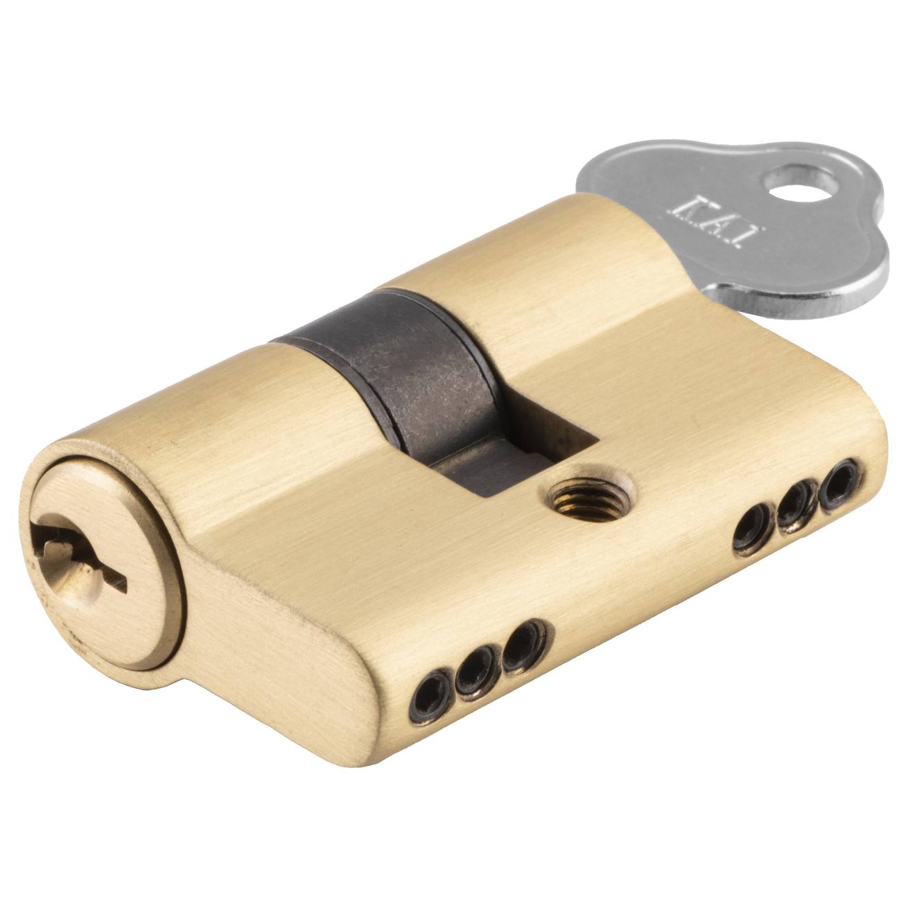 Euro Cylinder Key/Key 3 Pin Brushed Brass, Satin Brass