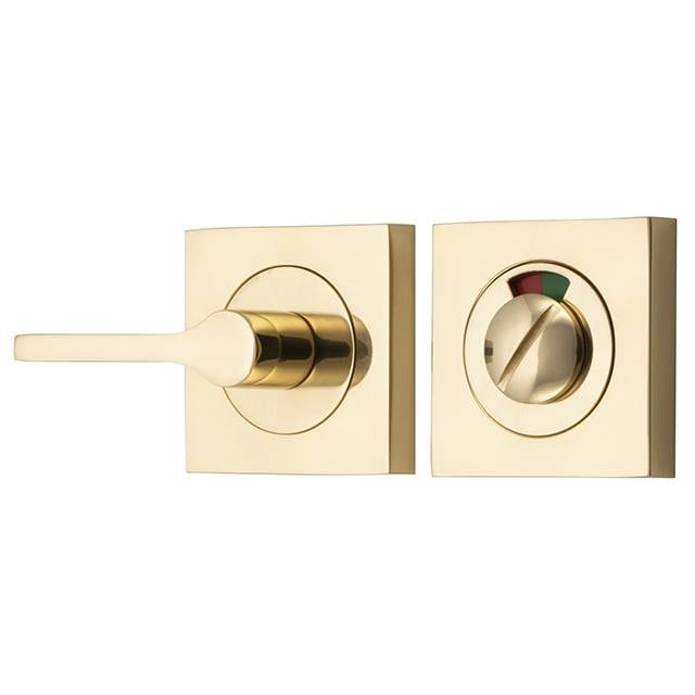 Accessibility Privacy Turn with Indicator Square Polished Brass