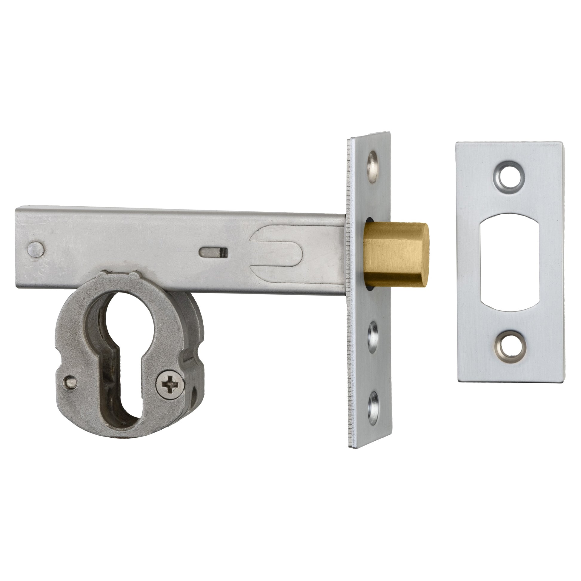Mortice Deadbolt Euro Backset 60mm, Brushed Chrome
