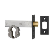Euro Mortice Deadbolt 70mm Backset, Matte Black