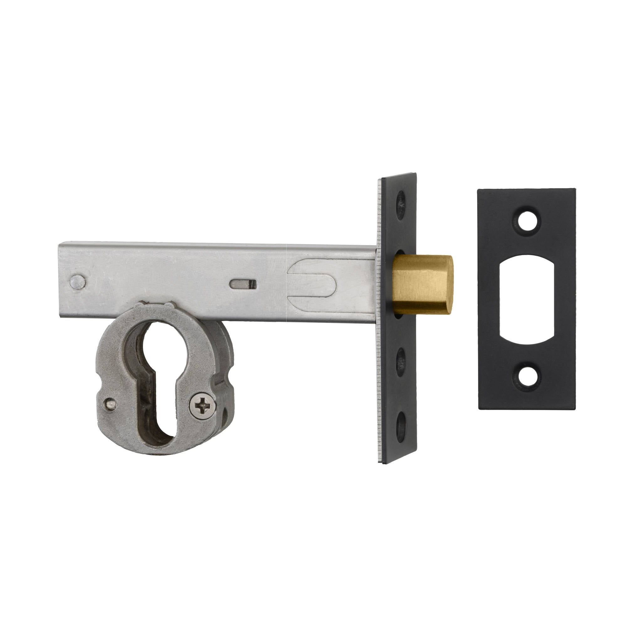 Euro Mortice Deadbolt 70mm Backset, Matte Black