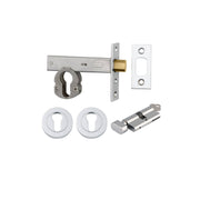 Euro Mortice Deadbolt Kit 70mm Backset w Round Euro Escutcheon Key/Thumb, Polished Chrome