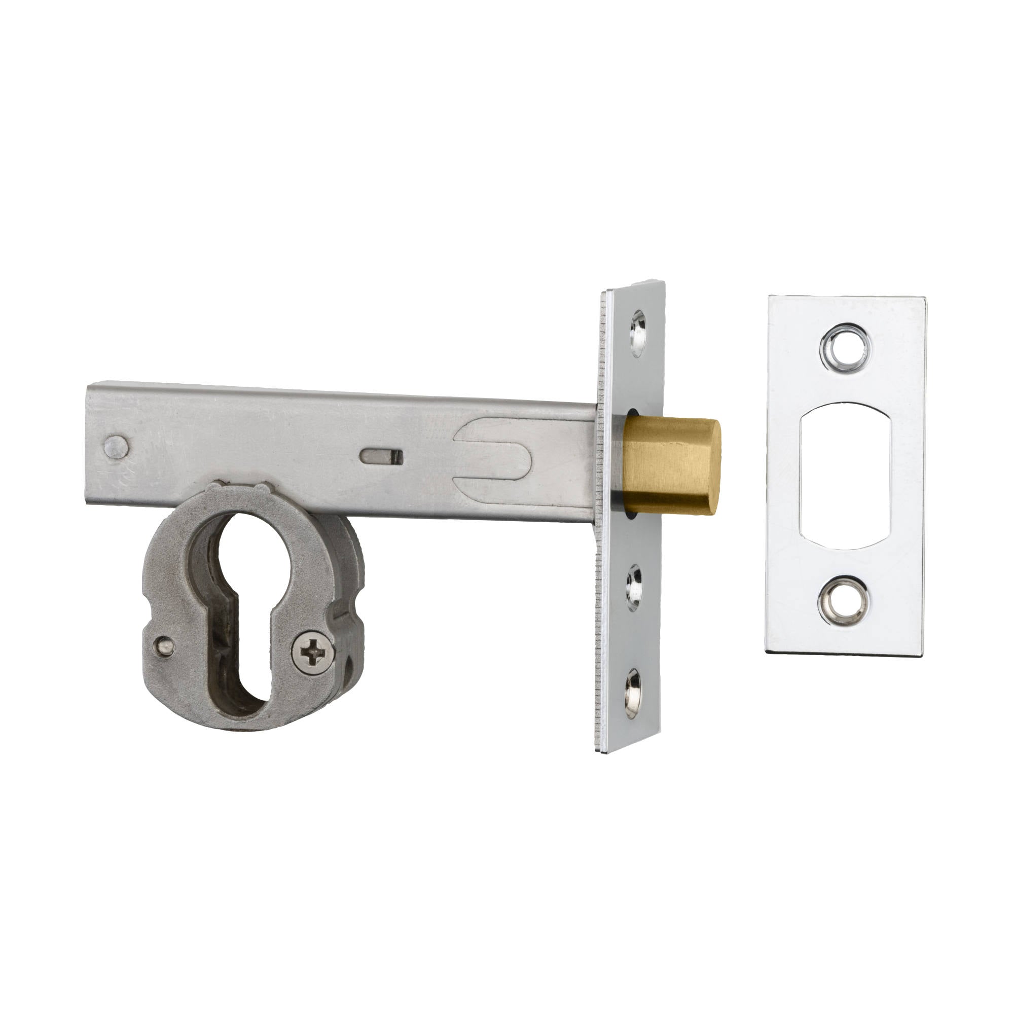 Euro Mortice Deadbolt 70mm Backset, Polished Chrome