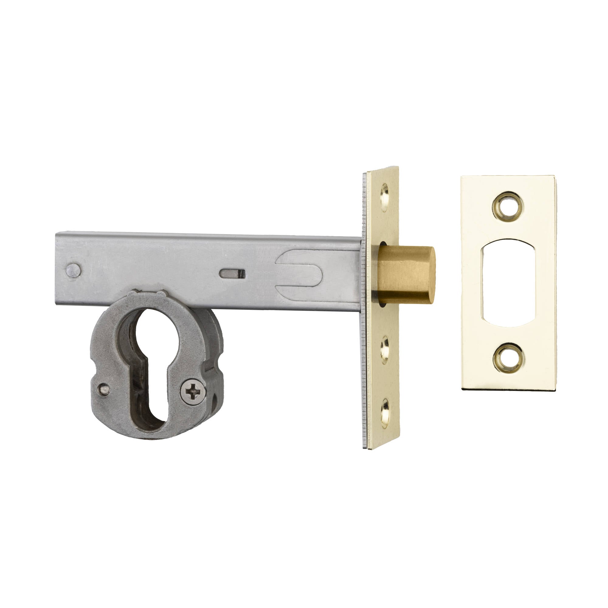 Euro Mortice Deadbolt 70mm Backset, Polished Brass