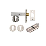 Euro Mortice Deadbolt Kit 70mm Backset w Round Euro Escutcheon Key/Key, Polished Nickel