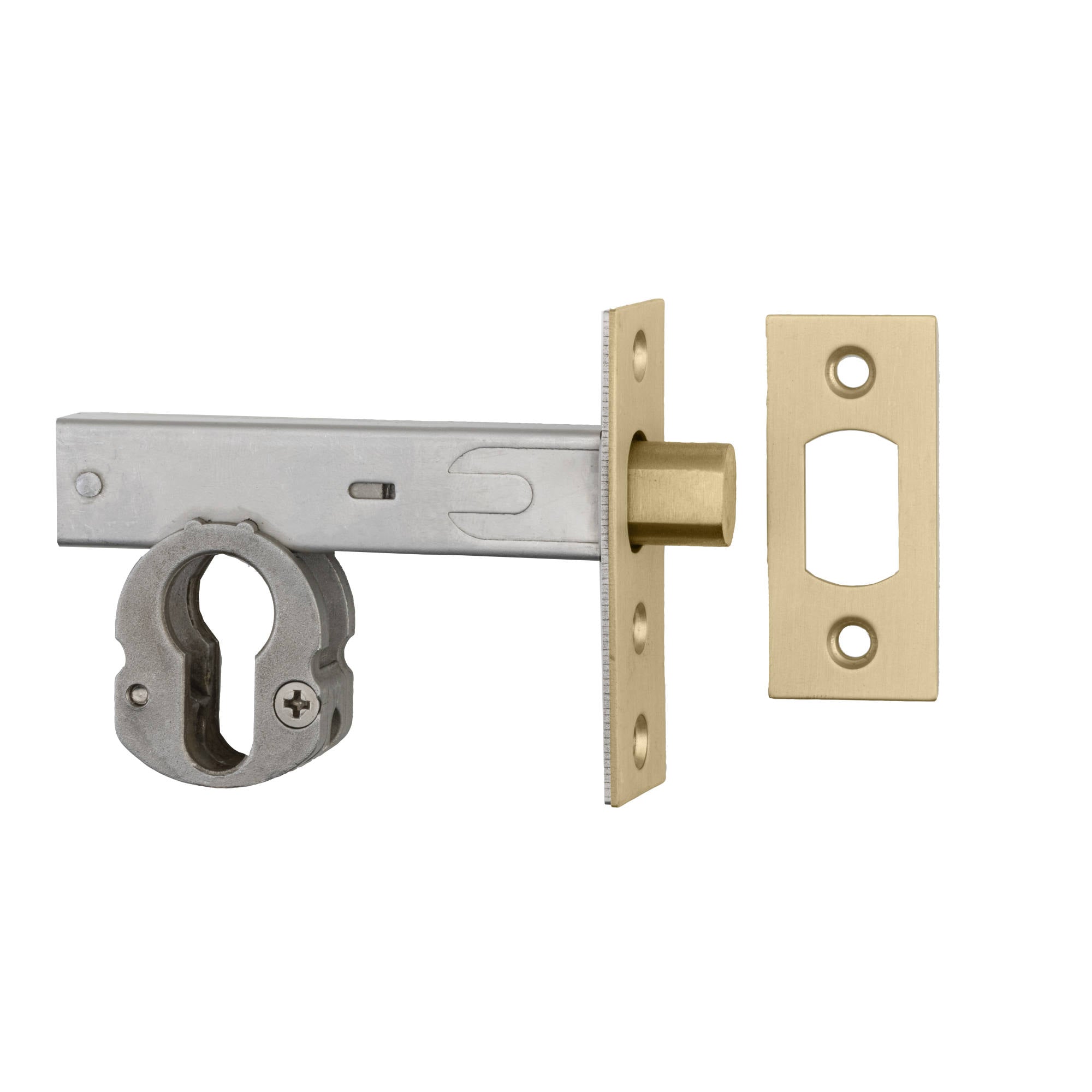 Euro Mortice Deadbolt 70mm Backset, Brushed Gold PVD