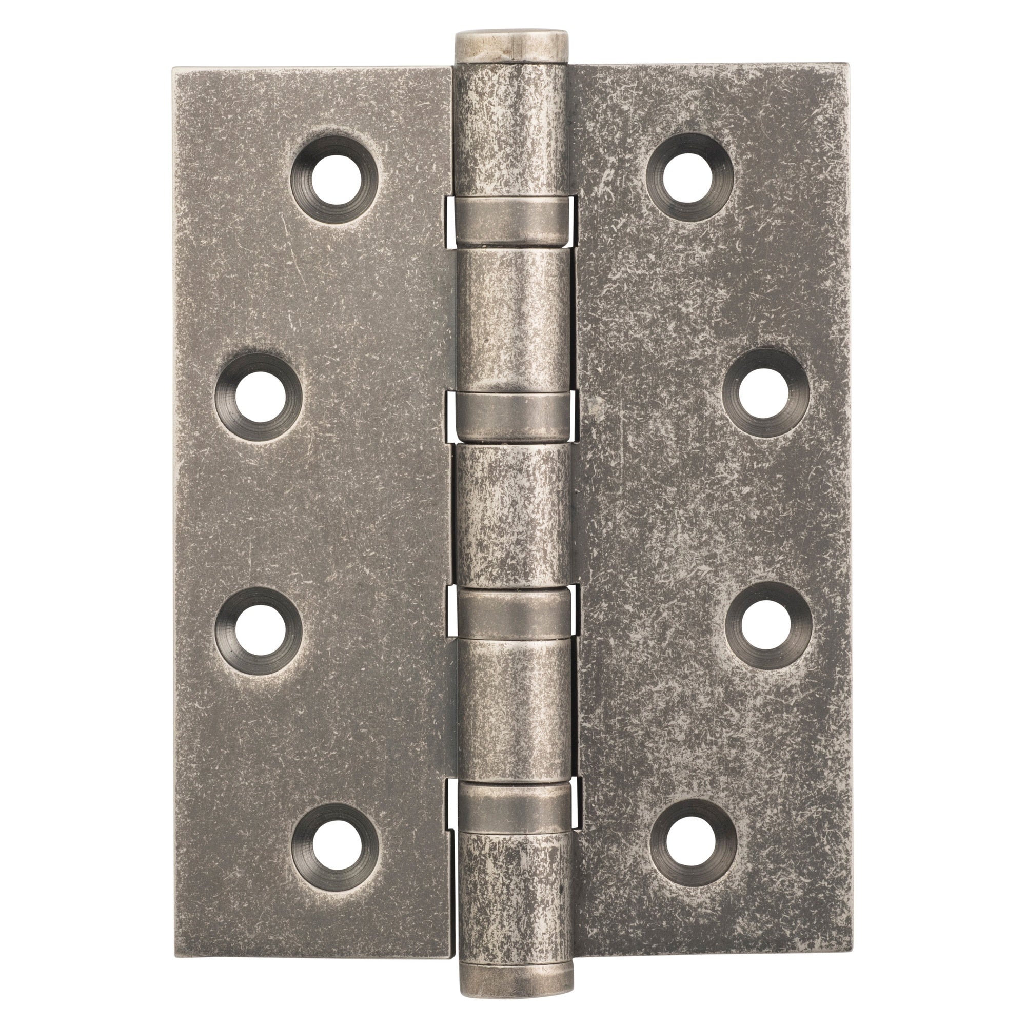 Iver Ball Bearing Hinge Distressed Nickel 10x7.5cm, Rumbled Nickel, Distressed Nickel/Rumbled Nickel