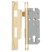 Mortice Lock Euro Rebated PB CTC85mm BS 45mm, Polished Brass