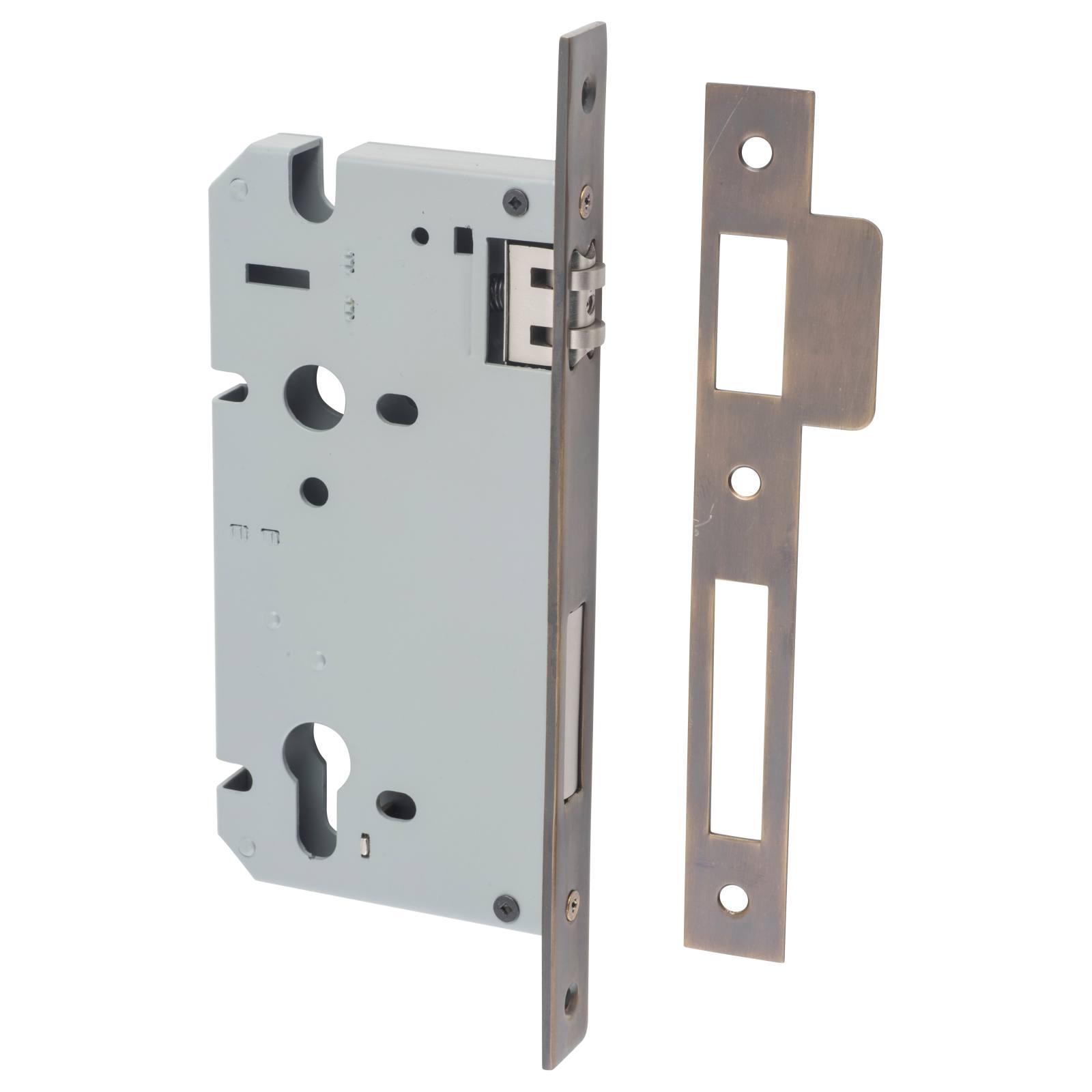 85mm Euro Roller Lock (60mm Backset), Signature Brass