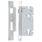 Rebated 85mm Roller Euro Mortice Locks 60mm Backset, Satin Chrome