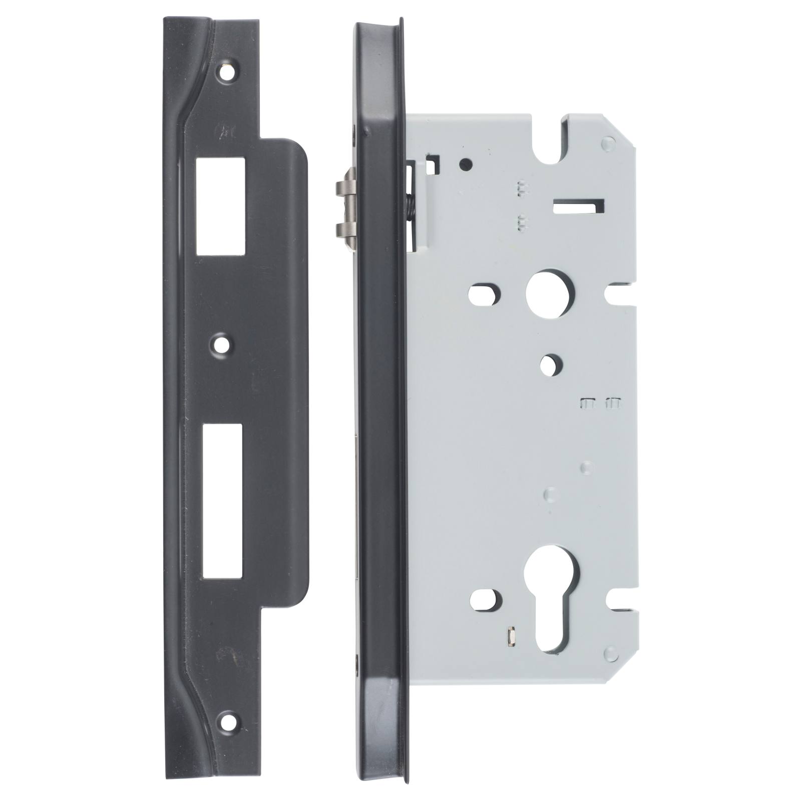 Rebated 85mm Roller Euro Mortice Locks 60mm Backset, Matte Black