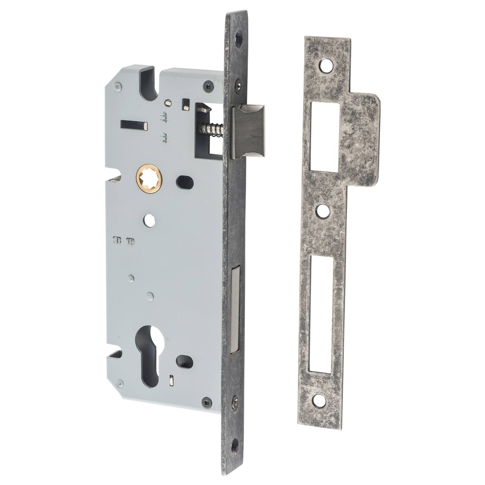 85mm Euro Lock (45mm Backset), Distressed Nickel