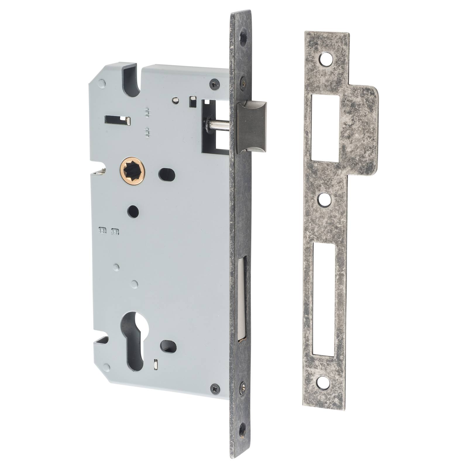 85mm Euro Lock (60mm Backset), Distressed Nickel