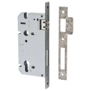 85mm Euro Roller Lock (60mm Backset), Distressed Nickel