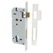 Mortice Lock Euro CTC85mm Backset 45mm, Polished Nickel