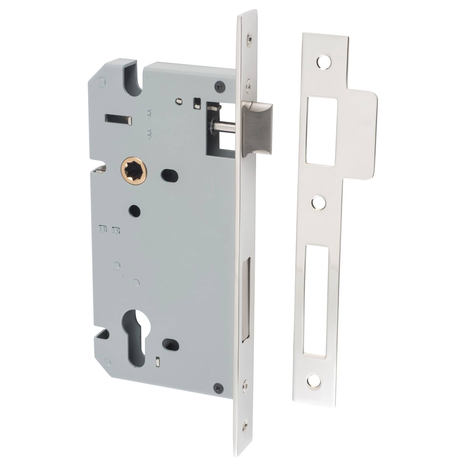 85mm Euro Lock (60mm Backset), Polished Nickel