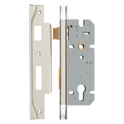 Mortice Lock Euro Rebated CTC85mm Backset 45mm, Polished Nickel