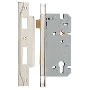 Rebated 85mm Euro Mortice Locks 60mm Backset, Polished Nickel