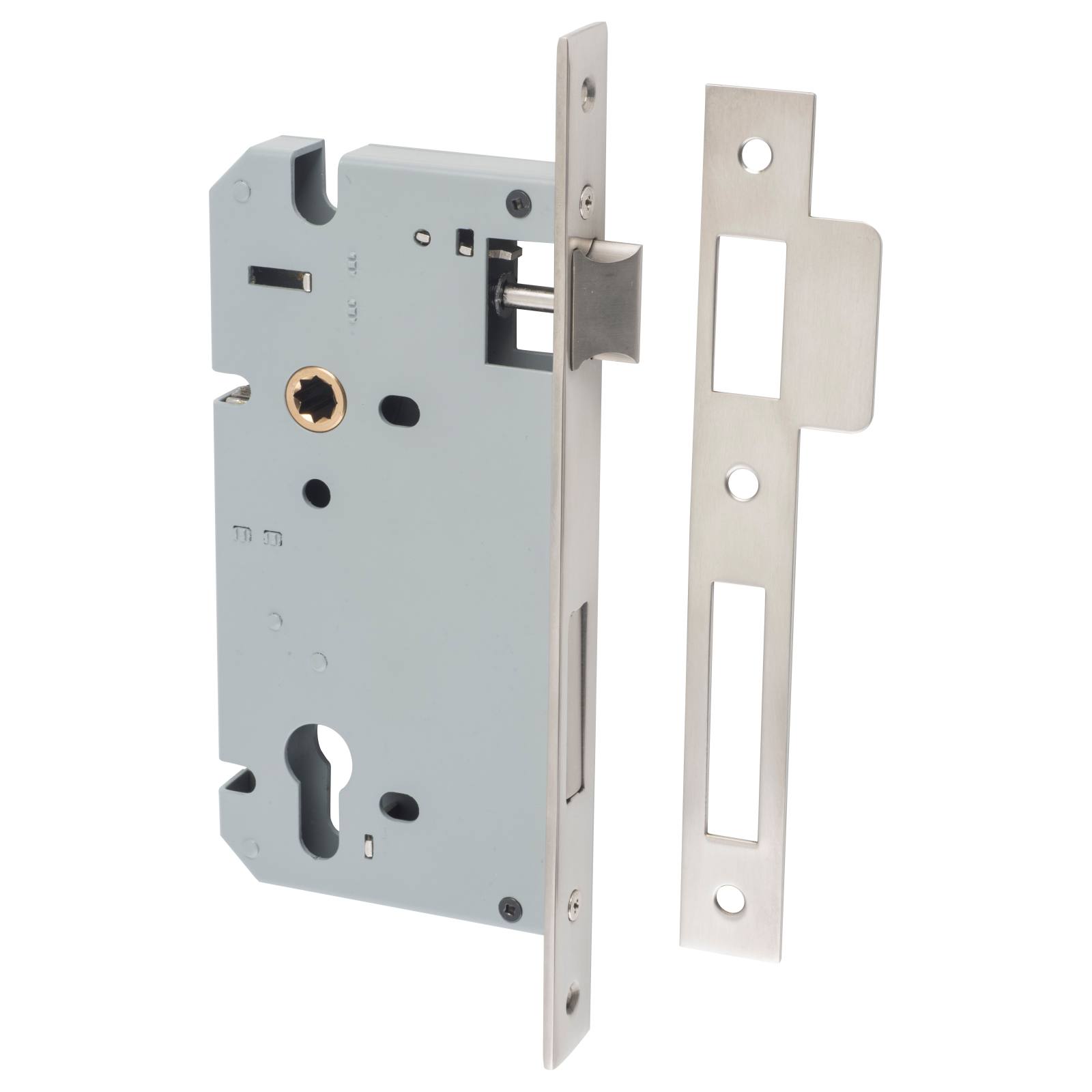 85mm Euro Lock (60mm Backset), Satin Nickel
