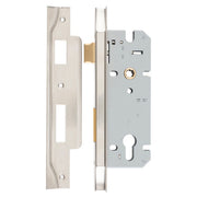 Mortice Lock Euro Rebated SN CTC85mm Backset 45mm, Satin Nickel