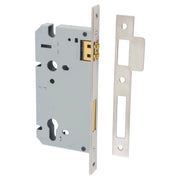 Mortice Lock Roller Euro SN CTC85mm Backset 60mm, Satin Nickel