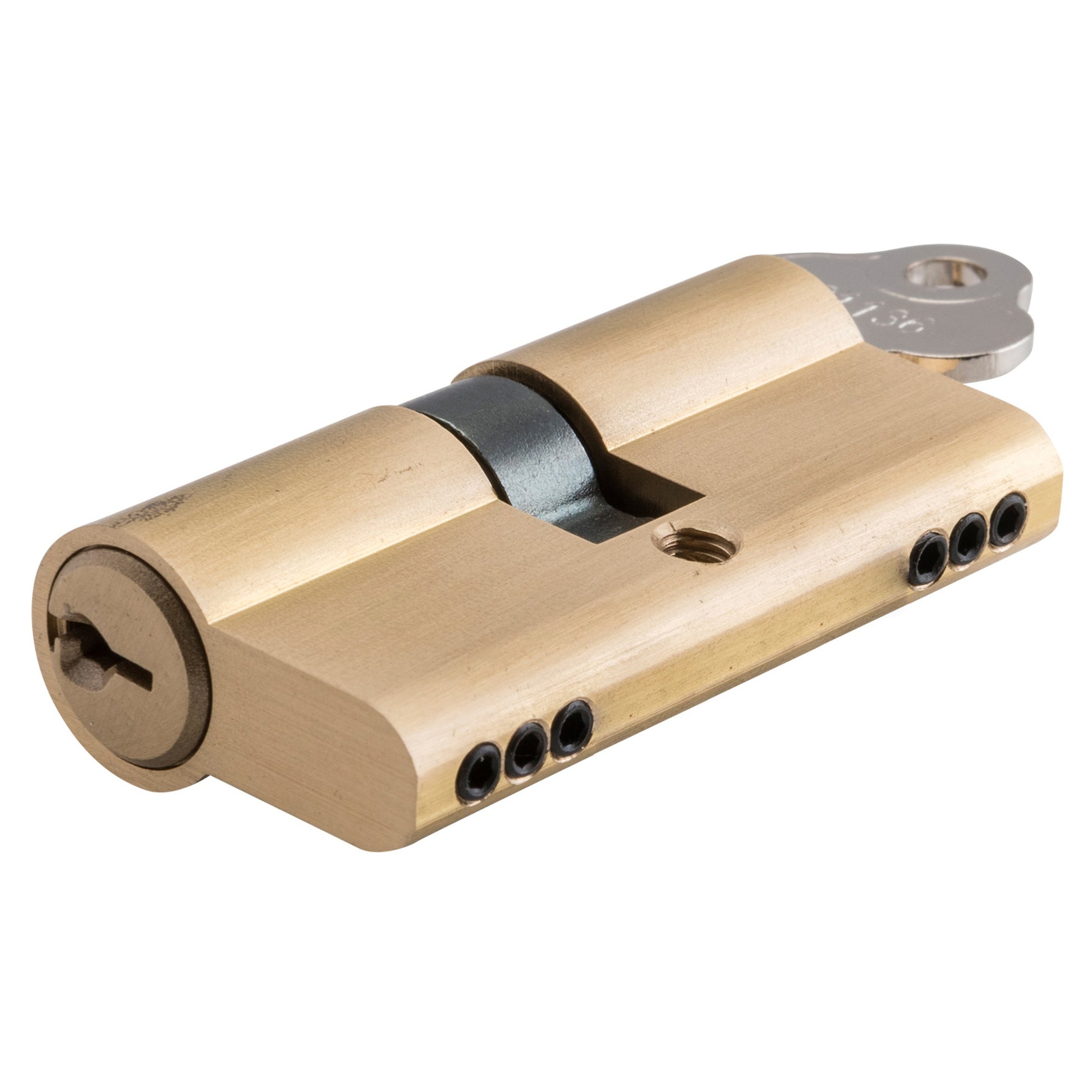 Euro Cylinder Key Key 3 Pin KA1, Brushed Brass