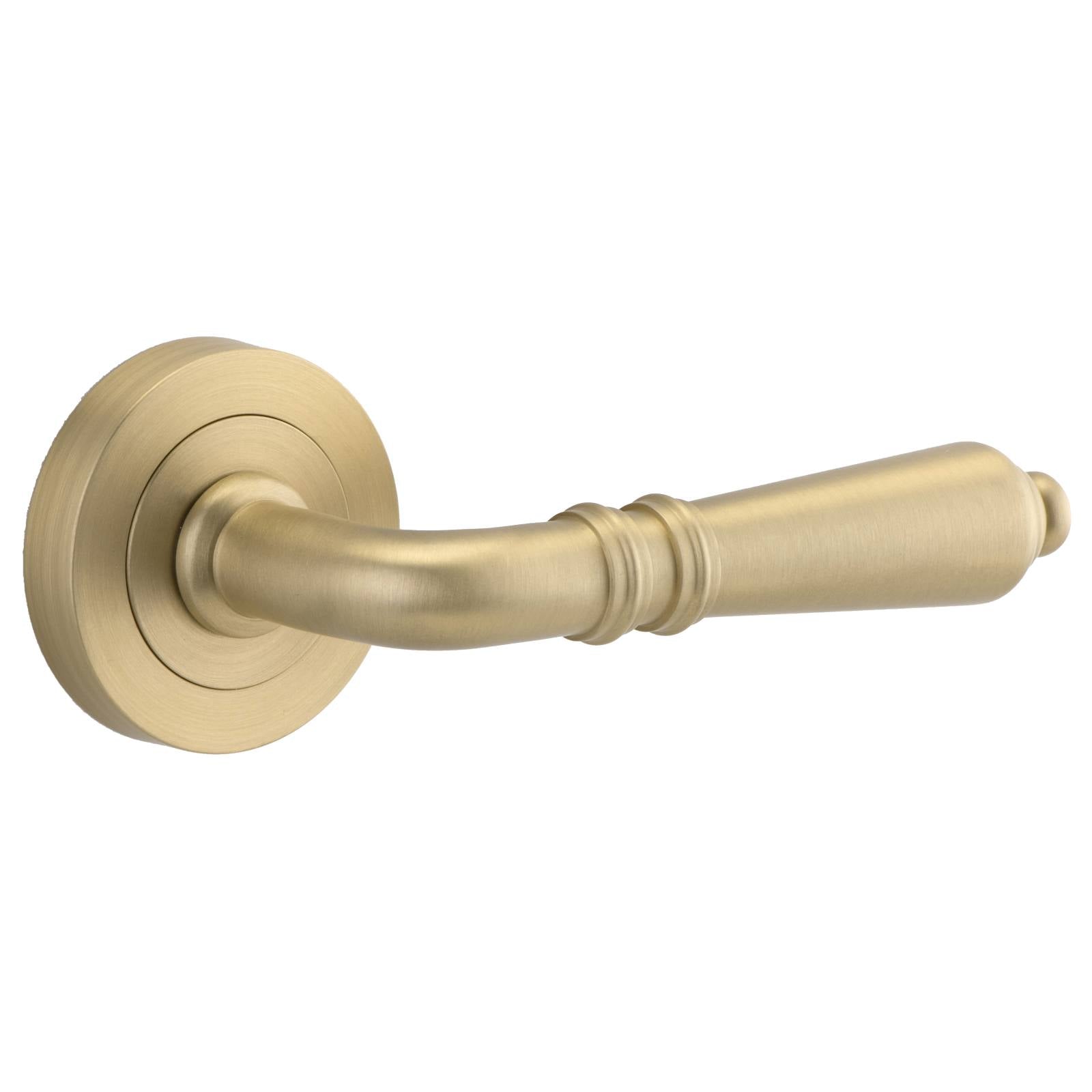 Sarlat Lever Round Rose Brushed Brass