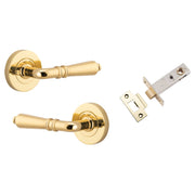 Sarlat Lever Round Rose (Inbuilt Privacy) Polished Brass