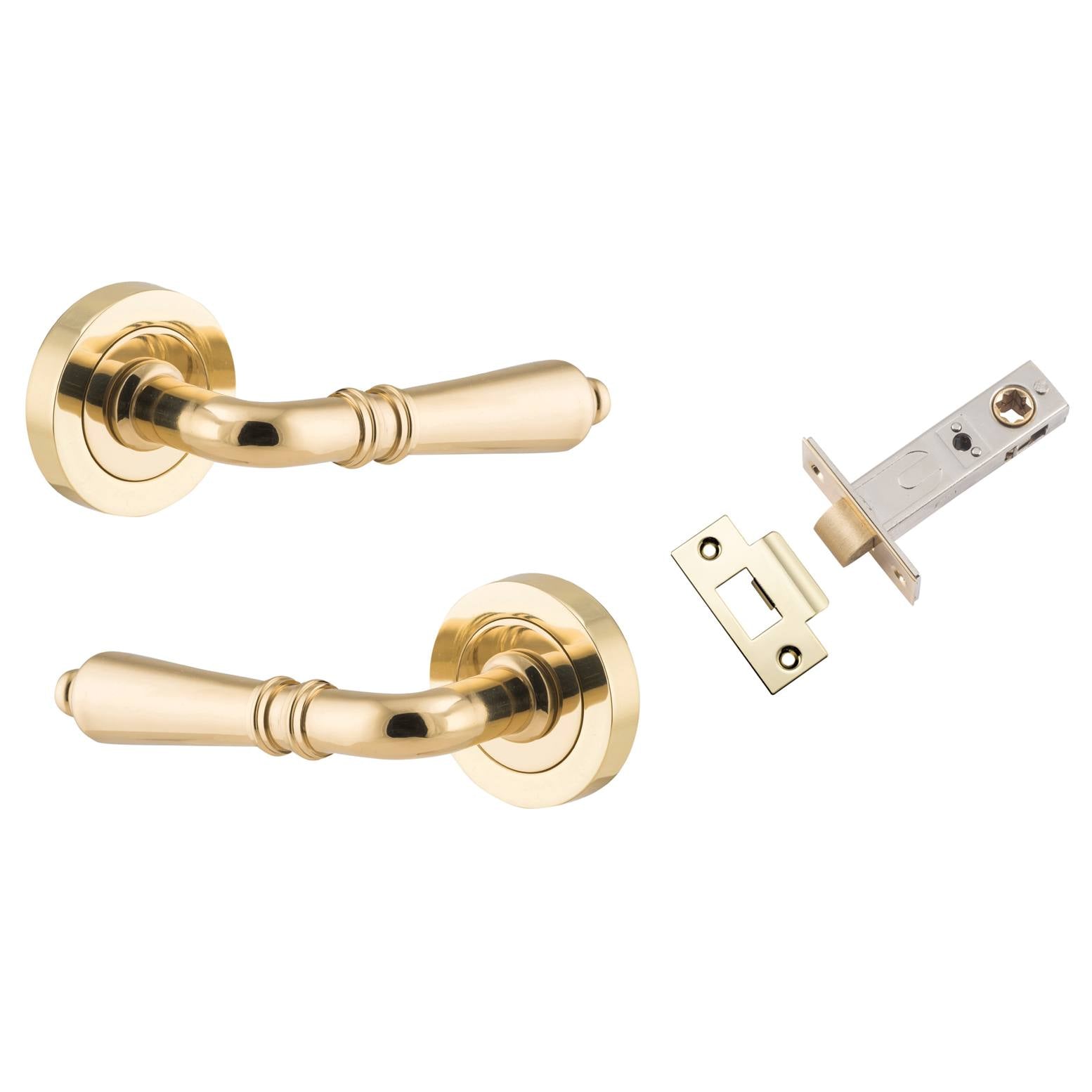 Sarlat Lever Round Rose Passage Kit Polished Brass
