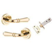 Sarlat Lever Round Rose Passage Kit Polished Brass