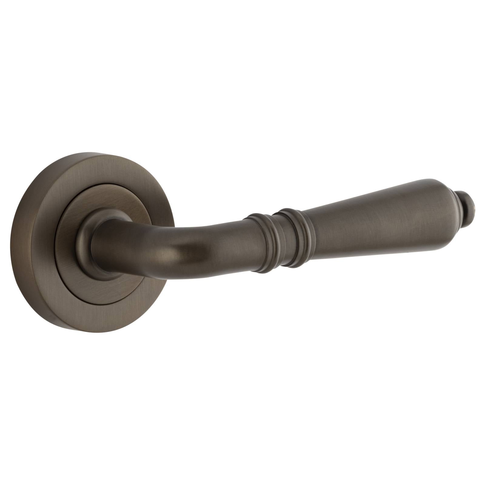 Sarlat Lever on Rose Set, Signature Brass