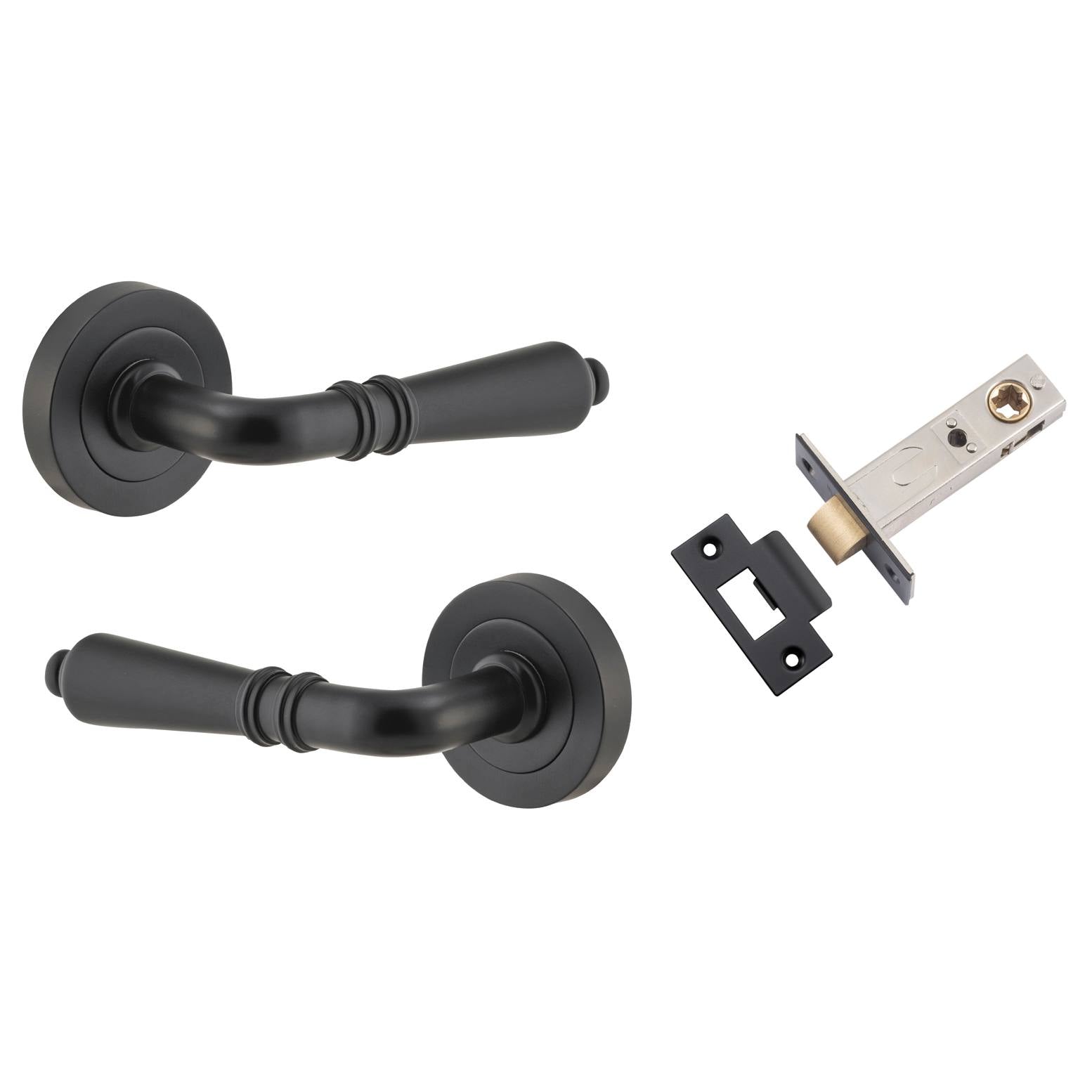 Sarlat Lever Round Rose Passage Kit Matt Black