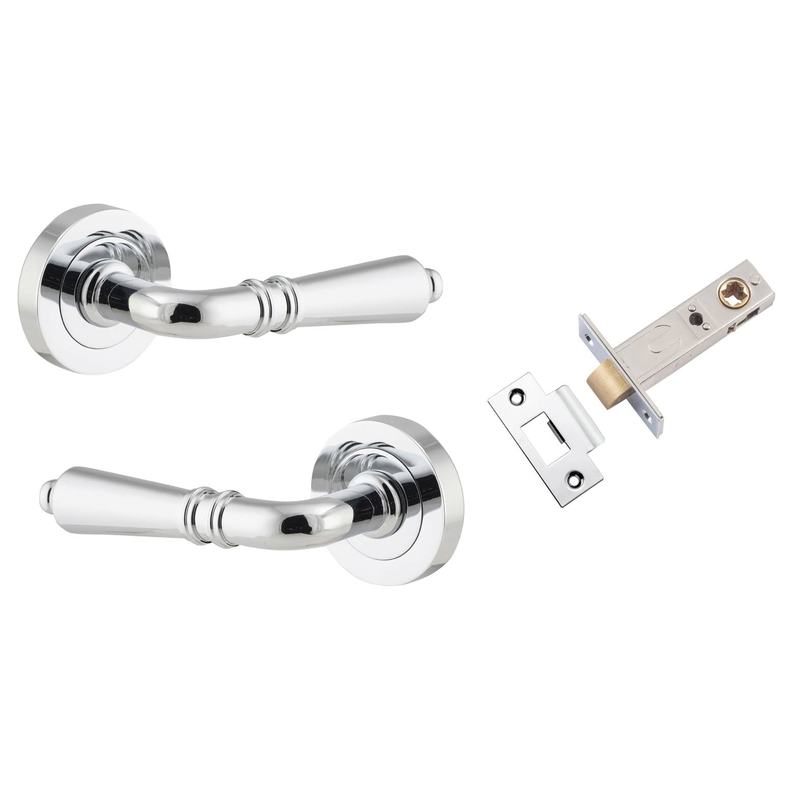 Sarlat Lever Round Rose Passage Kit Polished Chrome
