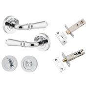 Sarlat Lever Round Rose Privacy Kit w Separate Privacy Turn Polished Chrome