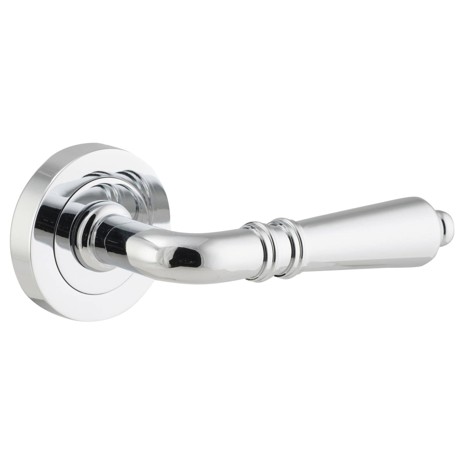 Sarlat Lever on Round Rose Set, Chrome