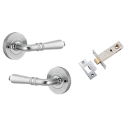 Sarlat Lever Round Rose (Inbuilt Privacy) Brushed Chrome