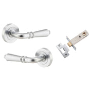 Sarlat Lever Round Rose Passage Kit Brushed Chrome