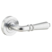 Sarlat Lever on Rose Set, Brushed Chrome
