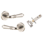 Sarlat Lever Round Rose Passage Kit Satin Nickel
