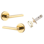 Baltimore Lever Round Rose (Inbuilt Privacy) Polished Brass