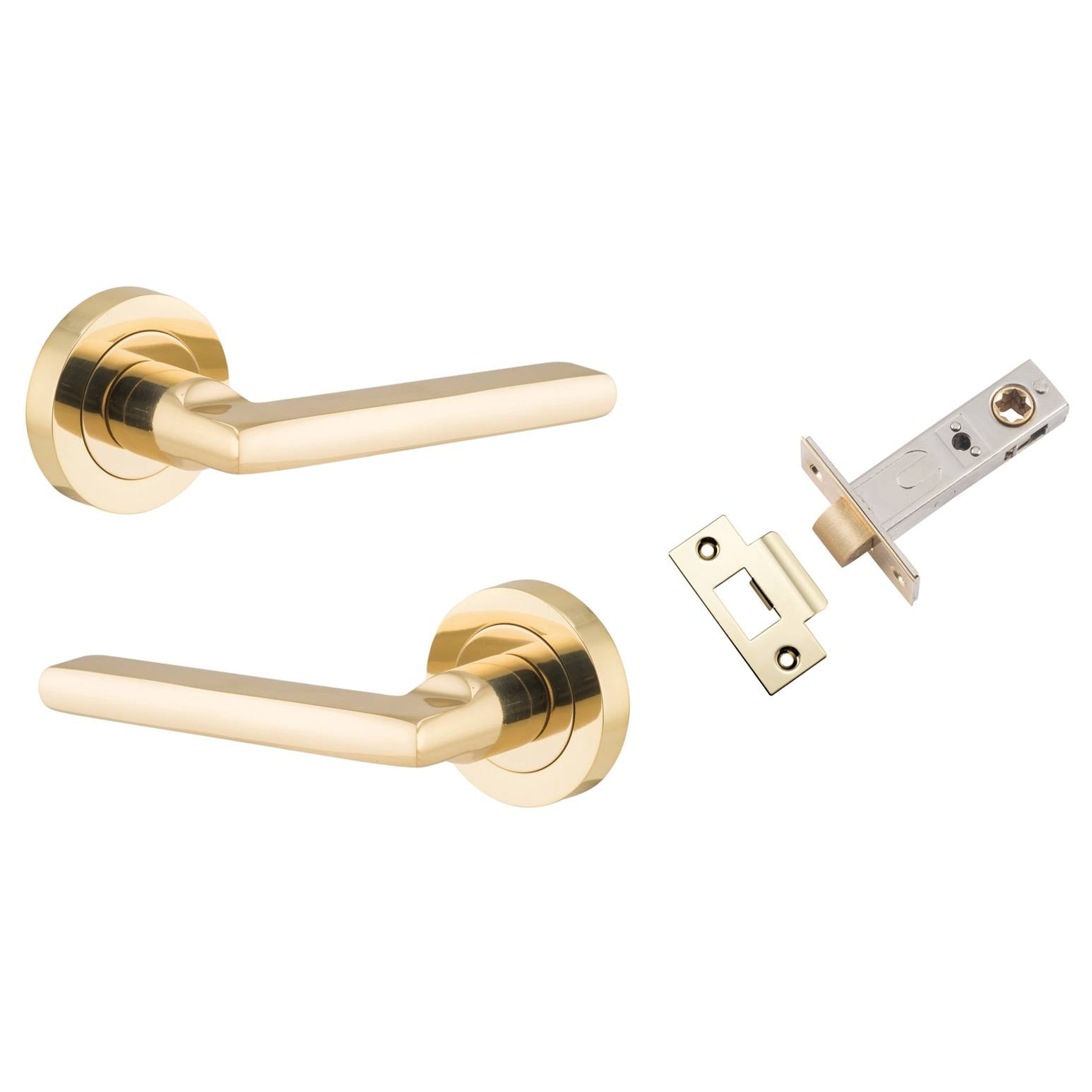 Baltimore Lever Round Rose Passage Kit Polished Brass