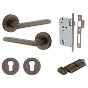 Baltimore Lever Signature Brass Round Rose Entrance Kit With Separate High Security Lock