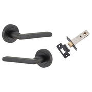 Baltimore Lever Round Rose Passage Kit Matt Black