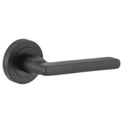 Baltimore Lever on Round Rose, Matte Black