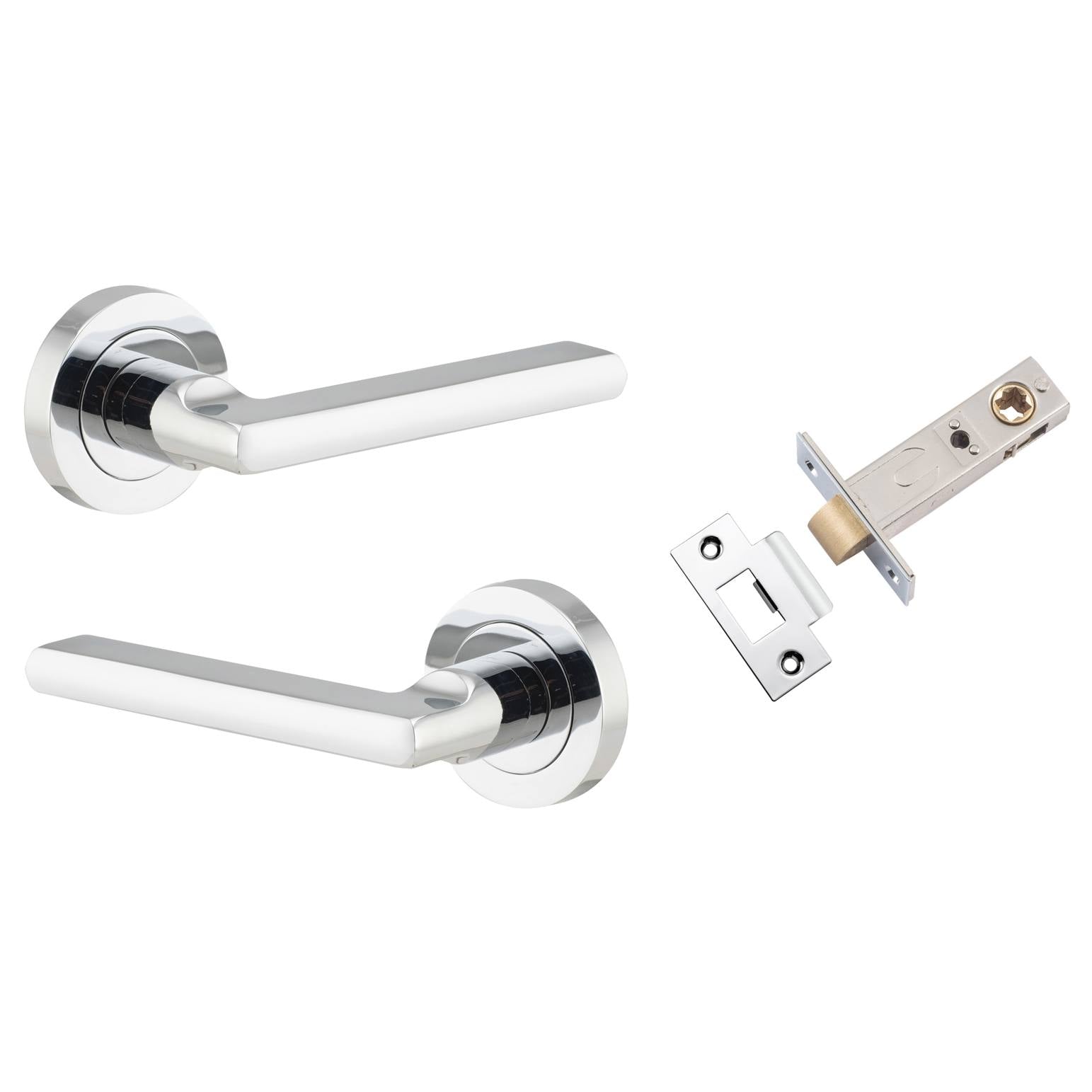 Baltimore Lever Round Rose Passage Kit Polished Chrome