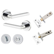 Baltimore Lever Round Rose Privacy Kit w Separate Privacy Turn Polished Chrome