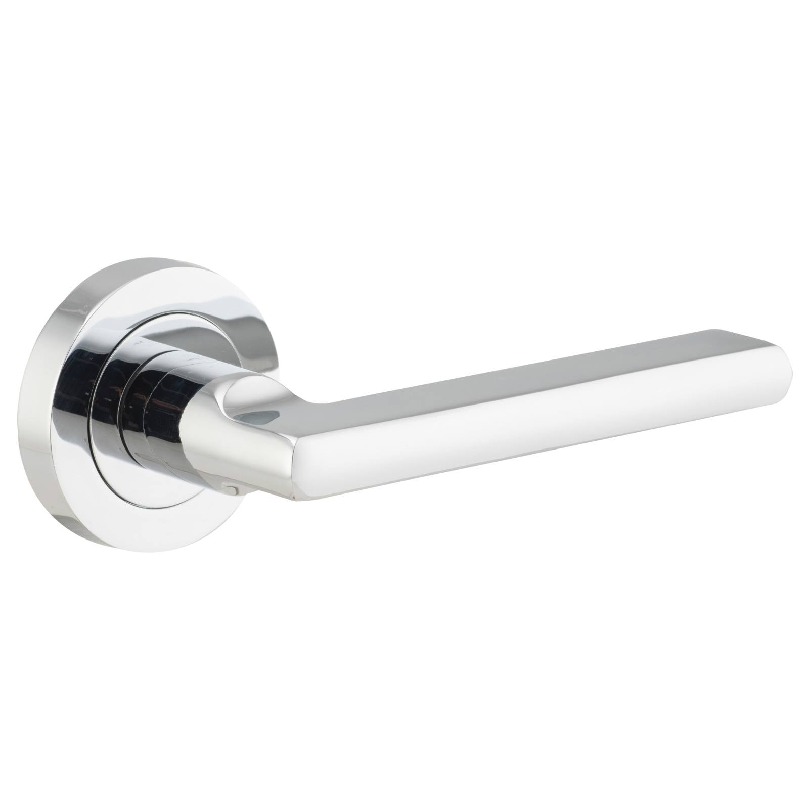 Baltimore Lever on Round Rose, Chrome