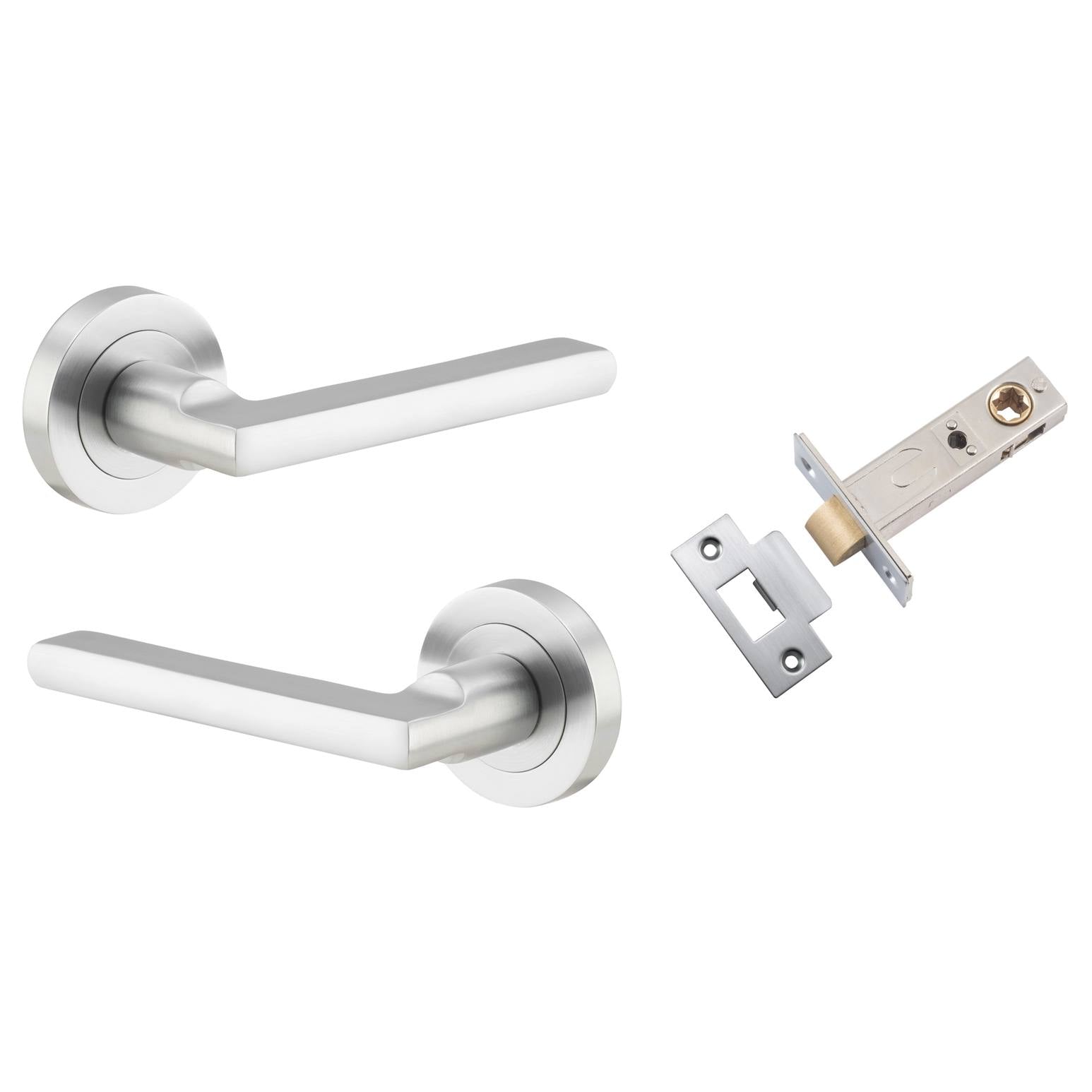 Baltimore Lever Round Rose Passage Kit Brushed Chrome