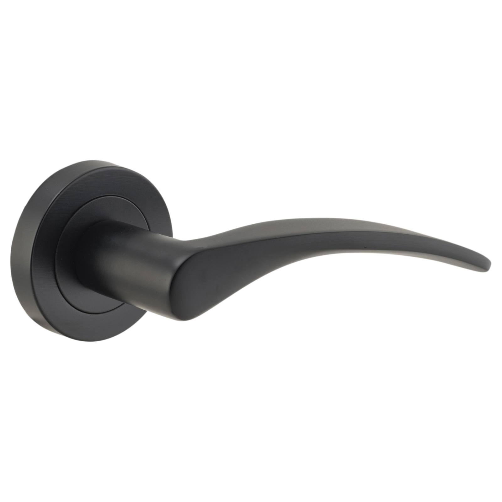 Oxford Lever on Round Rose, Matte Black